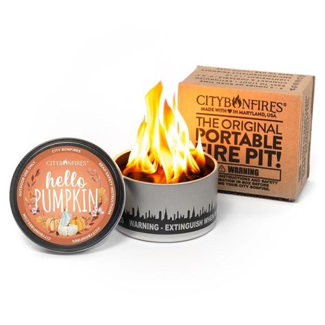 City Bonfires City Bonfire - Fall Edition Roast Marshmallows, Portable Fire Pit, Fall City, Portable Fire Pits, Roasting Marshmallows, Outdoor Candles, Citronella Candles, Patio Accessories, Cooking Accessories