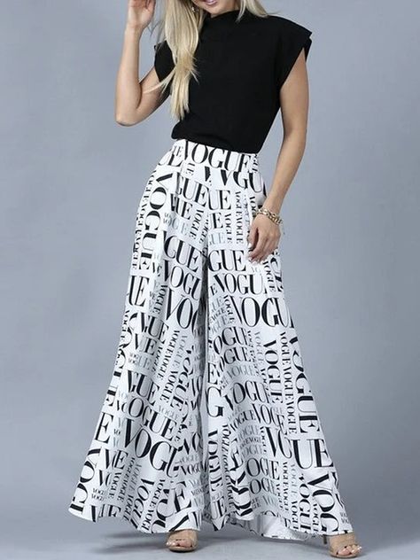 Wide Leg Pants White Palazzo Pants, Midriff Top, High Waist Wide Leg Pants, Palazzo Pants, Pants Trousers, Black Maxi Dress, Hip Length, Cotton Style, Wide Leg Trousers