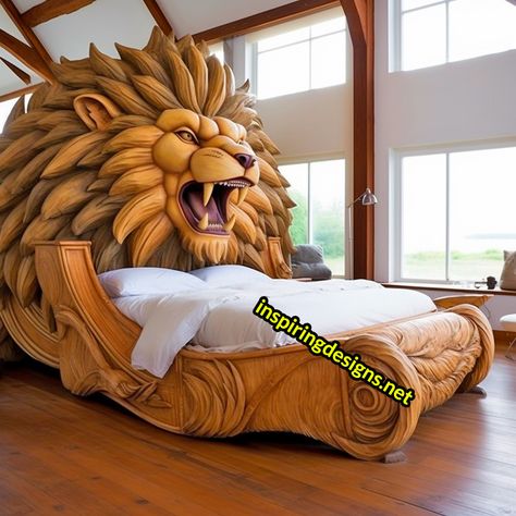 These Oversized Animal Shaped Beds Will Make You Feel Like You’re Sleeping in the Wild – Inspiring Designs Amazing Bedroom Designs, Aesthetic Interior Design, Fantasy Furniture, Wooden Bed Design, Creative Furniture, Bedroom Designs, Wooden Bed, Best Interior Design, Dream House Decor