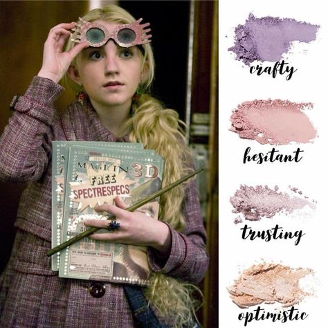 Luna Lovegood - Harry Potter themed makeup palettes Luna Lovegood Makeup, Sirens Makeup, Shadow Ideas, Themed Makeup, Harry Potter Colors, Younique Business, Harry Potter Luna Lovegood, Younique Beauty, Younique Products