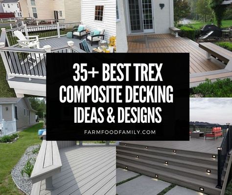 35+ Best Trex Composite Decking Ideas and Designs (With Pictures) Composite Patio Ideas, Small Trex Deck Ideas, Composite Deck Ideas Layout, Trex Deck Ideas, Composite Deck Ideas, Trex Patio, Trex Deck Designs, Composite Decking Ideas, Deck Options