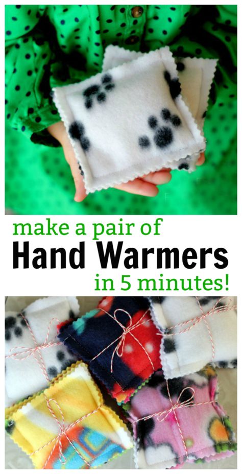 Here is a quick, easy, and cozy gift idea! 5 minute fleece hand warmers to put inside a jacket pocket. Fill with rice and warm in a microwave to heat up! You can even add a few drops of essential oil to make them smell nice. Package up in a set of two for a sweet gift. Fleece Projects, Beginner Sewing Projects Easy, Cozy Gift, Craft Making, Creation Couture, Sewing Projects For Beginners, Diy Couture, Easy Sewing Projects, Sewing Gifts