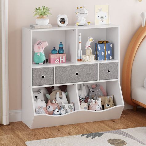 PRICES MAY VARY. 【Designed for Children】The size of this toy storage organizer is 36.6"L x 15.4"W x 36.6"H. This is an ideal height for children to view and access all their favorite books and toys. It stimulates and enhances their reading and storage skills. 【Safe Design】With its wide base and low center of gravity, along with anti-tipping device, this kids bookcase can be securely anchored to the wall, minimizing the risk of tipping over. It ensures maximum safety and reliability. 【Multi-funct Bookcase Toy Storage, Cubby Organizer, Kids Cubbies, Toy Storage Organizer, Kids Bookshelf, Organizer Cabinet, Boy Girl Bedroom, Storage Cubby, Girls Playroom