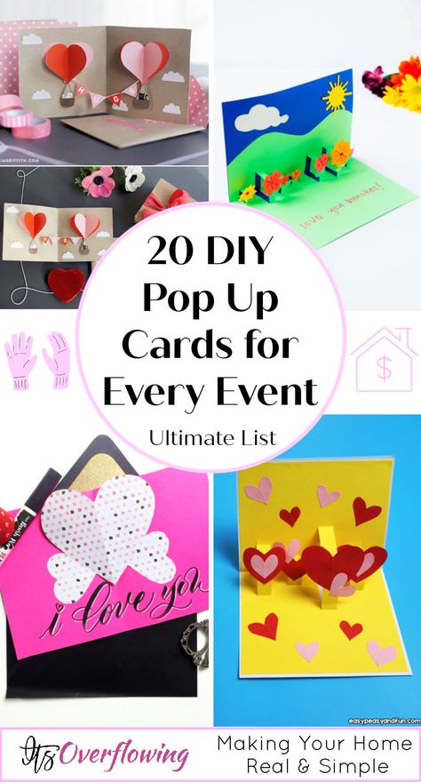 20 Easy DIY Pop Up Cards Tutorial for Every Event - how to make a pop up card Popup Cards Tutorial, Pop Up Valentine Cards, Diy Pop Up Book, Cards Diy Easy, Paper Apple, Diy Pop Up Cards, Pop Out Cards, Pop Up Invitation, Cards Tutorial