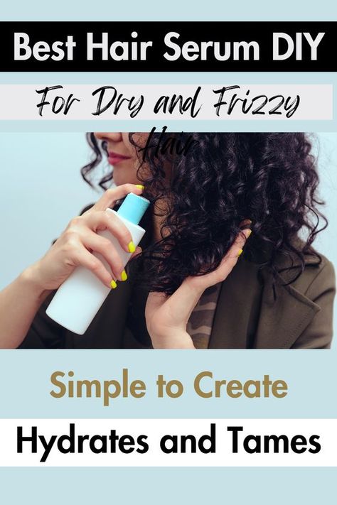 Do you have hair that is naturally course, dry, or frizzy? If so, then you are sure to love this easy hair serum recipe. It will give you smoother strands and tame your hair. It is extremely simple to make with only 3 ingredients! Frizzy Hair Fix, Hair Serum Recipe, Homemade Hair Serum, Dry Hair Remedies, Diy Hair Serum, Frizzy Hair Remedies, Tame Frizzy Hair, Natural Hair Recipes, Fizzy Hair