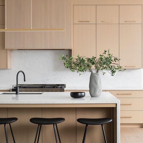 The Rubinet Faucet Company (@rubinetfaucet) • Instagram photos and videos Rift Cut White Oak Cabinets, Hood Design, Kitchen Design Decor, Oak Cabinets, Contemporary Kitchen, White Oak, Faucet, Breakfast Bar, Kitchen Design