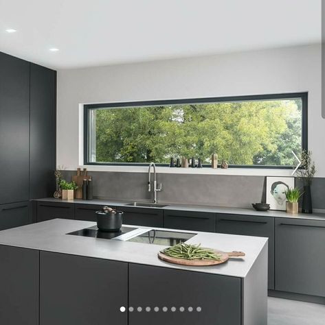 stylish kitchen window design ideas Kitchen Window Ideas, Modern Kitchen Window, Kitchen Window Design, Desain Pantry, Modern Kitchen Interiors, Kitchen Design Plans, Window Ideas, House Design Kitchen, Kitchen Design Decor