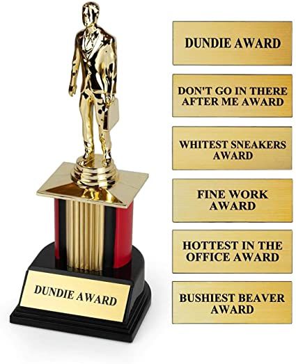 The Office Dundie Award, Best Gifts For Coworkers, Kids Prizes, Office Awards, Award Plaques, Award Trophy, Office Fan, Award Ideas, Award Plaque