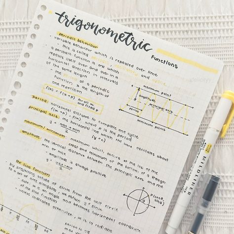 trigonometric functions⭐️ Trigonometry Aesthetic, Aesthetic Maths Notes, Trigonometry Functions, Maths Notes, Study Focus, Organization Notes, Quadratic Functions, Trigonometric Functions, Study Tips For Students