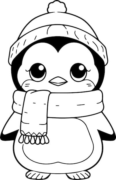 Penguin Clipart Black And White, Penguins Drawing, Penguin Black And White, Penguin Outline, Penguin Vector, Penguin Day, Penguin Clipart, Illustration Black And White, Penguin Coloring Pages