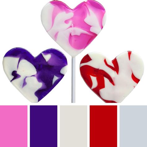 Red Pink Purple Color Palette, Pink Purple Color Palette, Heart Lollipops, Purple Color Palette, Palette Challenge, Food Inspired, Purple Color Palettes, Color Palette Challenge, Pink Strawberry