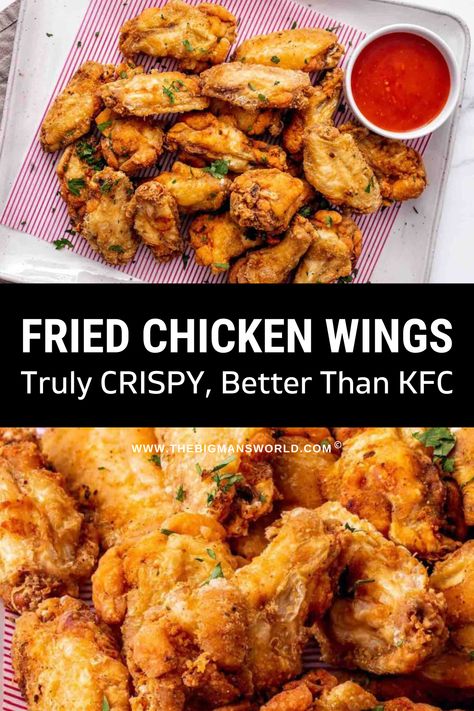 Chicken Wing Pieces Recipes, Chicken Wings Deep Fryer How To Fry, Coating For Chicken Wings, Best Wing Flavors, Best Way To Fry Chicken Wings, How To Make Crispy Wings, Bw3 Wings Recipe, Fried Wings Recipe Crispy, Fries Chicken Wings