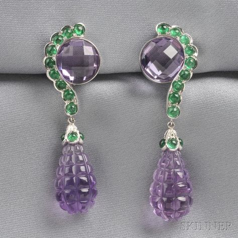 British Crown Jewels, Beautiful Gemstones, Gem Diamonds, Purple Jewelry, Hot Jewelry, Jewelry Auction, Exclusive Jewelry, Amethyst Earrings, Gems Jewelry