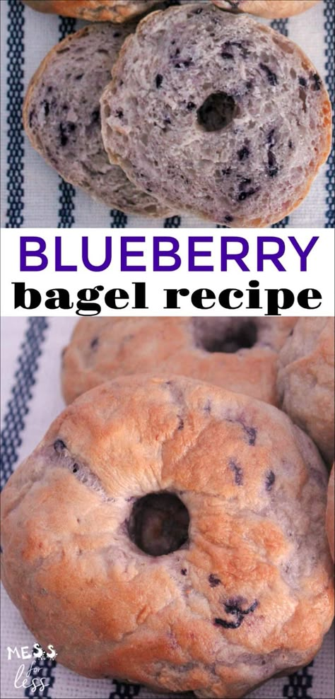 Blueberry Bagels Recipe, Blueberry Bagel Recipe, Blueberry Bagels, Bagel Recipe Easy, Blueberry Bagel, Bagels Recipe, Bagel Shop, Homemade Bagels, Bagel Recipe