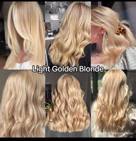 Different Blondes Shades, Different Type Of Blonde, Golden Platinum Blonde Hair, Honey Butter Blonde Hair, Different Types Of Blonde Hair, Types Of Blonde Hair Shades, Blonde Types, Butter Blonde Hair Color, Different Types Of Blonde