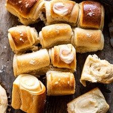 Salted Honey Butter Parker House Rolls - Half Baked Harvest Honey Butter Parker House Rolls, Salted Honey Butter, Homemade Honey Butter, Half Baked Harvest Recipes, Parker House Rolls, Desserts Vegan, Harvest Recipes, Baked Bread, Half Baked