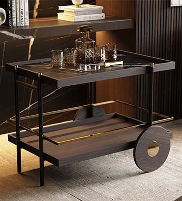 Trolley Cart Ideas, Wine Trolley, Bar Cart Inspo, Trolley Design, Cocktail Trolley, Iron Shelves, Working Kitchen, The Pitt, Bar Trolley