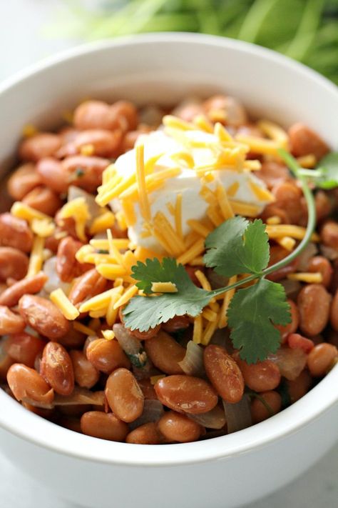 Texas Pinto Beans Recipe, Easy Beans, Pinto Beans And Rice, Cheesy Potatoes With Hashbrowns, Pinto Beans Recipe, Mexican Pinto Beans, Free Weekly Meal Plan, Pinto Bean Recipes, Pinto Bean