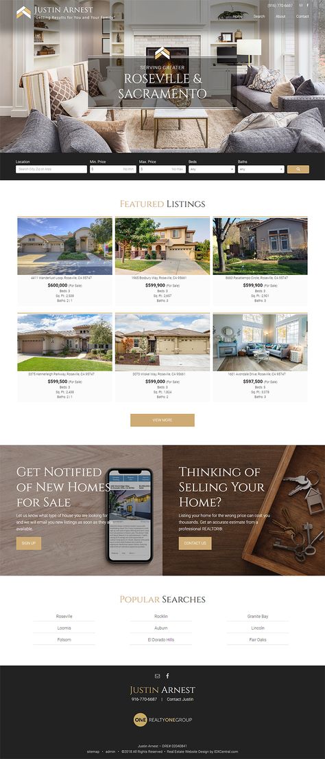 California - Justin Arnest is built on our starter real estate WordPress theme. This easy to use real estate website offers and advanced IDX on an affordable #realestateWordPresstheme. A great real estate marketing website that gets results.  #realestatewebsites #realestatemarketing #websitedesign #SacrementoRealEstate Real Estate Website Design Layout, Website Design Inspiration Real Estate, Website Design Real Estate, Real Estate Web Design Inspiration, Real Estate Website Design Inspiration, House Website Design, Property Website Design, Real Estate Agent Website Design, Website Real Estate