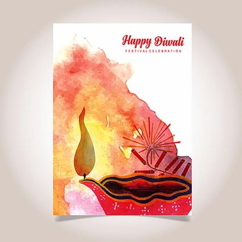 Watercolor diwali poster Diwali Theme Drawing, Diwali Poster For School, Diwali Designs, Hindu Images, India Theme, Art Competition Ideas, Diwali Drawing, Diwali Card, Diwali Design