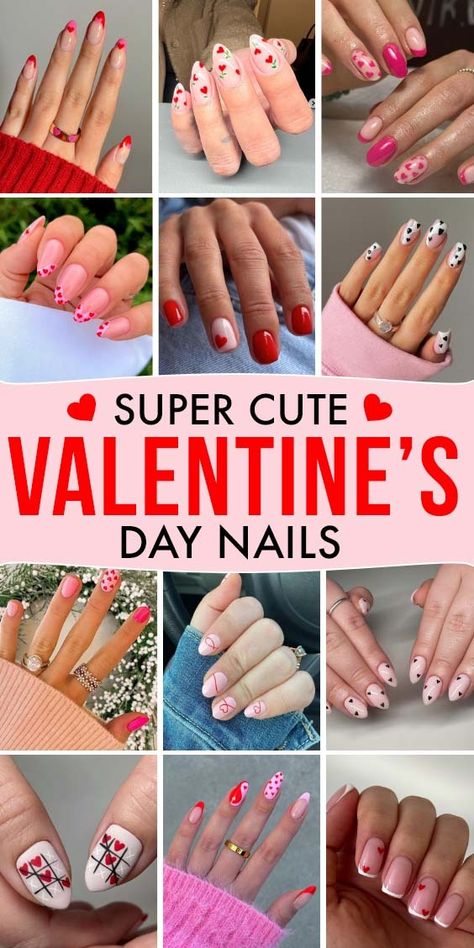 13 Cute Valentines Day Nails for Inspiration - Love and Marriage Nails 2024 Valentines Day, Best Valentines Nails, Valentine’s Day Gel Nail Ideas, February 2024 Nails Ideas, Neutral Nails Valentines Day, Nail Ideas For Valentines Day Short, Valentine Nails With Hearts, Pink Valentine Nail Designs, Nail Art Ideas Valentines