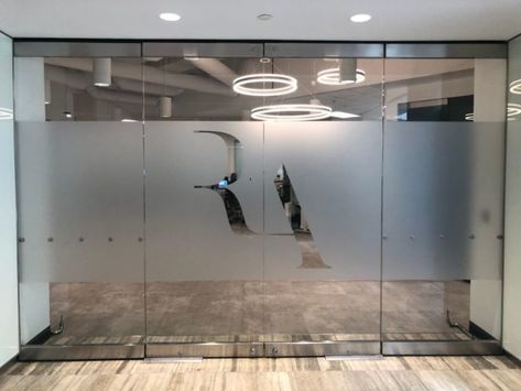 Office Glass Door Design, Glass Film Design, Glass Graphics, Small Office Design Interior, Glass Door Design, Sign Installation, Frosted Glass Window, Frosted Glass Design, Dental Office Decor