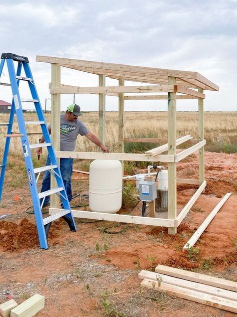 Diy Pump House How To Build, Well Pump House, Water Well House, Well Pump Cover, Generator Shed, Storing Garden Tools, Prairie Farmhouse, Well House, Small Backyards