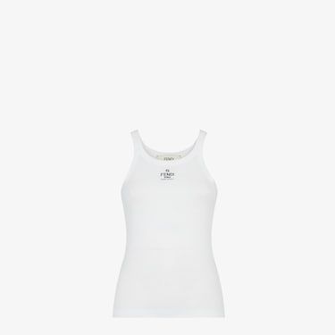 Fendi Tank Top, Roma Logo, Fendi Top, Fendi Logo Design, Fendi Store, Airport Fashion, Active Life, Airport Style, White Tank Top