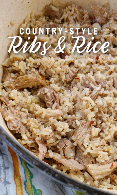 Recipes For Country Style Ribs, Rice And Ribs, Recipes Using Country Style Pork Ribs, Southern Style Pork Ribs, Southern Cooked Meals, Country Style Ribs And Rice, Pork Roast And Rice, Recipes With Country Style Ribs, Country Side Dishes Southern Style