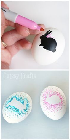 Sharpie Easter Eggs - Fun Easter egg decorating idea! Diy – Velikonoce, Diy Ostern, Easter Egg Designs, Easter Egg Painting, Easter Inspiration, Easter Projects, Egg Crafts, Egg Designs, Coloring Easter Eggs