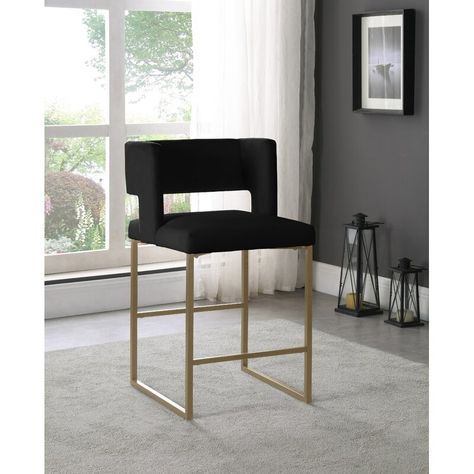 Contemporary Counter Stools, Velvet Dining Chair, Leather Counter Stools, Meridian Furniture, Counter Height Stools, Counter Bar Stools, Velvet Dining Chairs, Counter Stool, Kitchen Dining Furniture