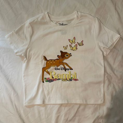 Brand New. Crew Neckline And Form Fit Vintage Disney Clothes, Vintage Disney Shirts, Disneyland Winter, Bambi Shirt, Trip Fits, Bambi Baby, Nightmare Before Christmas Shirts, Bambi Disney, Cute Disney Outfits