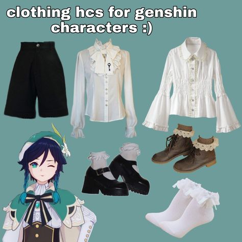 Geshin Impact Outfit, Venti Casual Outfit Genshin, Venti Accessories, Pantalone Glasses, Venti Modern Au Outfit, Venti Casual Outfit, Venti Outfit Ideas, Venti Inspired Outfits, Venti Outfit