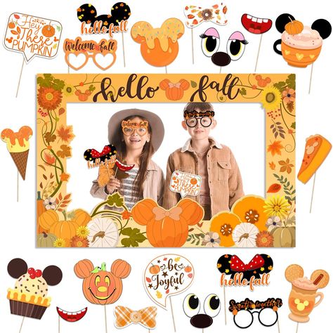 PRICES MAY VARY. Beautiful Fall Photo Booth Props: Our Fall photo booth props include a Hello Fall photo frame and 19 different shapes and sizes of fall photo props and mouse photo props, we also have sticks, dot glue and bonding cardstock to help you assemble these fall photo booth props to maximize your needs for Fall party or Thanksgiving party memories Excellent Material: Fall party decorations are made of high quality paper, sturdy and durable, not easy to bend or tear, make sure you can us Fall Photo Frame Prop, Fall Photo Booth Props, Fall Photo Booth, Photo Booth Frame Prop, Fall Photo Props, Pumpkin Mouse, Thanksgiving Party Decorations, Fall Party Decorations, Fall Party Themes