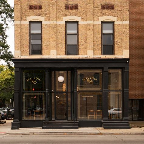 San Myshuno, Brick Store, Restaurant Exterior, Shop Facade, Storefront Design, Building Renovation, Brick Architecture, Shop Fronts, Black House Exterior