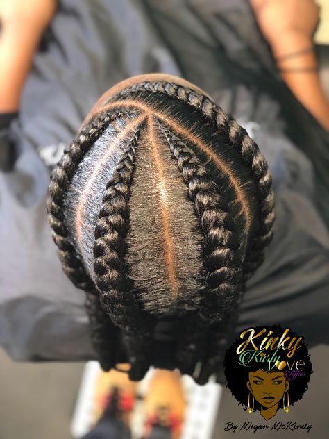 Four Goddess Braids Black Women, Five Braids Cornrows, Four Big Cornrows Braids, Big Corn Row Braids, Four Feedin Braids Cornrows, Ombre Feed In Braids Cornrows, 6 Feed Ins Braids, Four Cornrows Braids For Black Women, Four Feed In Braids Cornrows