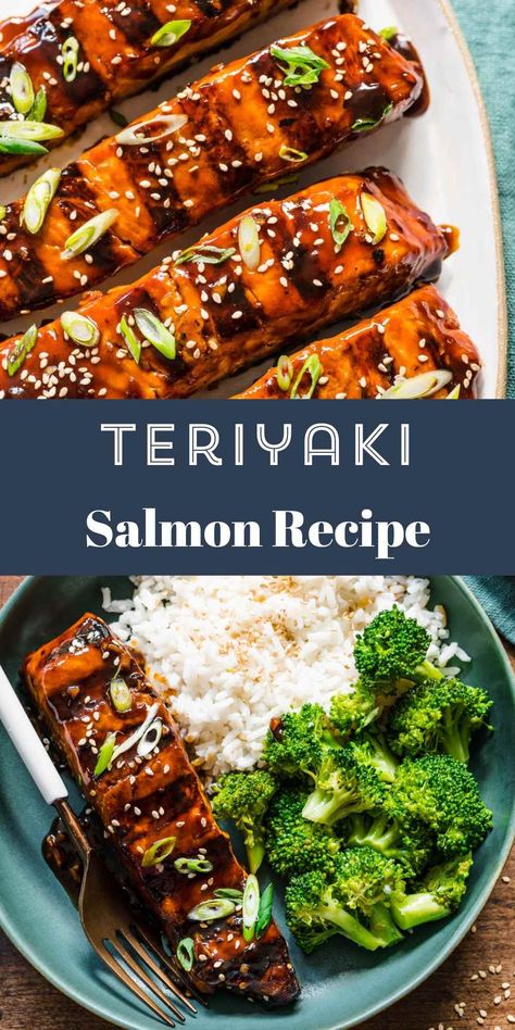 Teriyaki Salmon Teriyaki Fish, Salmon Ideas, Salmon Meals, The Wholesome Dish, Teriyaki Glazed Salmon, Salmon Steaks, Salmon Teriyaki, Baked Teriyaki Salmon, Salmon Teriyaki Recipe