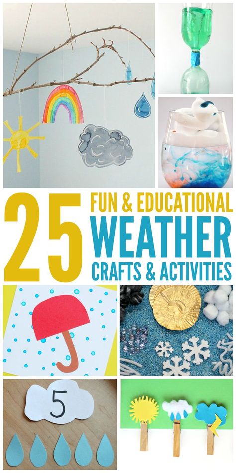 25 Fun Weather Activities and Crafts Weather For Kids, Weather Activities Preschool, Weather Activities For Kids, Preschool Weather, Weather Crafts, Mobile Craft, Weather Projects, Weather Theme, Crafts And Activities For Kids