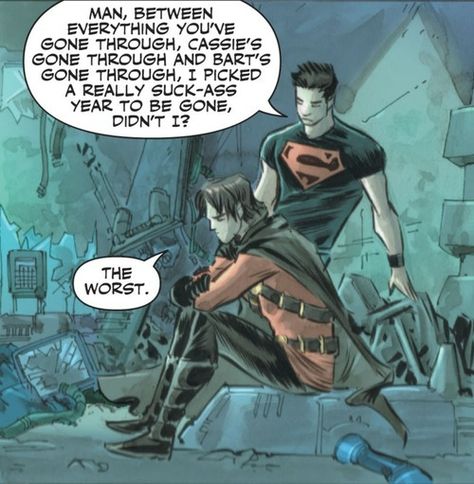 Tim And Konner, Connor X Tim, Connor Kent X Tim Drake, Tim X Connor, Francis Manapul, Romantic Thoughts, Young Justice Robin, Tim Drake Red Robin, Batman Funny