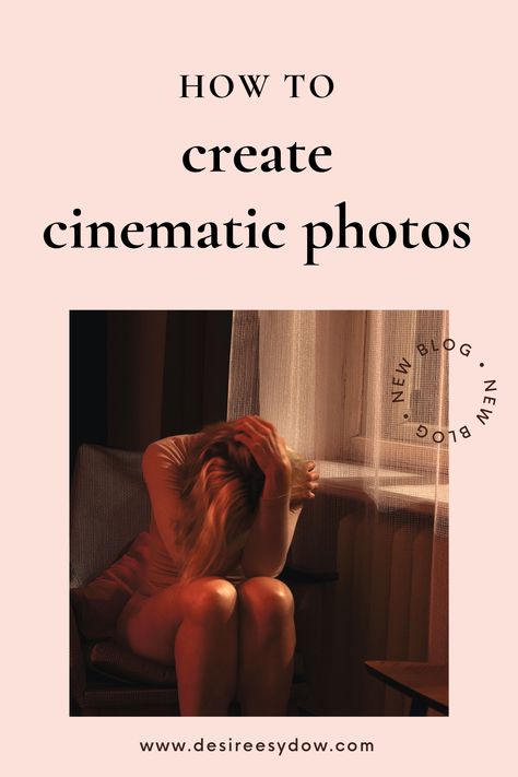 Cinematic photography has been a big trend this year, and it's easy to achieve with strategies such as leveraging emotions, storytelling and colour grading. Read more about it in my post dedicated to cinematic photography! #moodyphotography #dreamyphotography #conceptualphotography #cinematicphotos #cinematicphoto Simple Photography Ideas At Home, Cinematic Photography Tips, How To Take Cinematic Photos, Emotion Photoshoot, Storytelling Portraits, Cinematic Photography Aesthetic, Camera Lessons, Cinematic Photoshoot, Cinematic Portrait