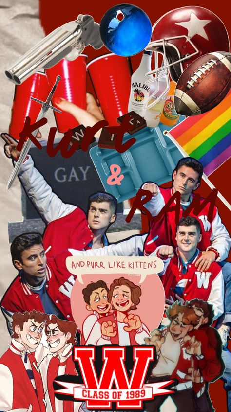 Red. Kurt and ram themed wall paper Kurt And Ram, Heathers Wallpaper, Themed Collage, Musical Wallpaper, Heathers The Musical, Theatre Kid, Musical Theatre, Heathers, Ram