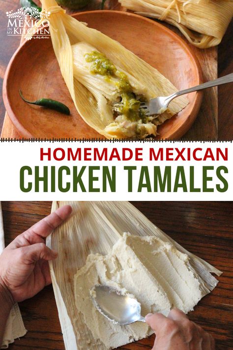 Chicken For Tamales, Tamales Sauce, Tamales Recipe Chicken, Tamale Recipes, Homemade Tamales Recipe, Masa Recipes, Easy Tamales, Make Tamales, Sweet Tamales