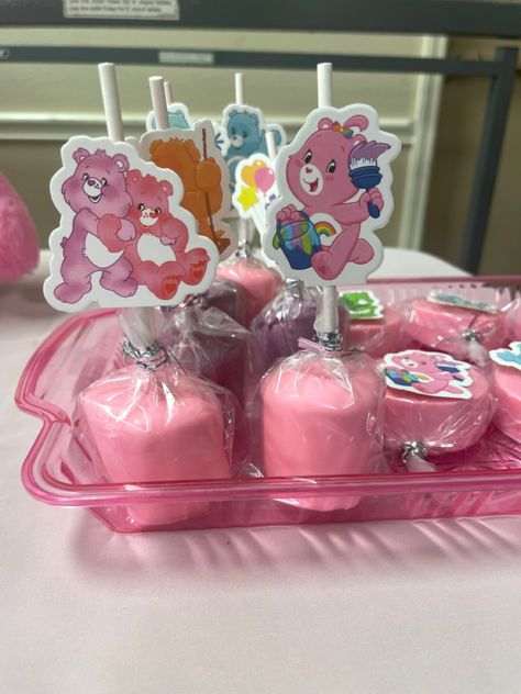 #party #carebears #party #birthday #decor #decorations #fiesta #treats #candybar #candy #treats #marshmallow #balloons Care Bear Party Treats, Care Bear Treats, Carebear Birthday Party Ideas, Care Bear Birthday Party, Bear Treats, Care Bears Birthday Party, 80s Birthday, 80s Birthday Parties, Care Bear Party