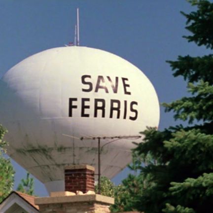 Ferris Bueller's Day Off, Save Ferris, Ferris Bueller, John Hughes, Day Off, Chicago, Trees, Water, White