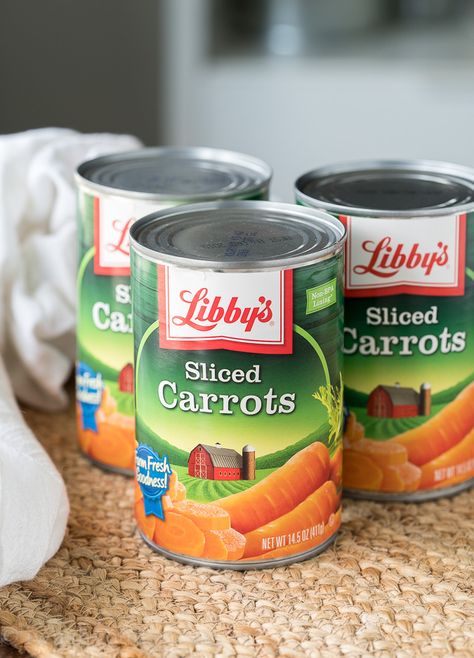 I love using Libby's canned sliced carrots to make this super simple veggie side dish! Canned Vegetable Recipes, Brown Sugar Carrots, Carrot Recipes Side Dishes, Thanksgiving Vegetables Side Dishes, Brown Sugar Glazed Carrots, Easy Veggie Side Dish, Canned Carrots, Veggie Side Dish, Carrots Side Dish