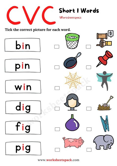 Free Short I Worksheets for Kindergarten - worksheetspack Short I Cvc Worksheets, I Vowel Words Worksheet, Short I Activities Kindergarten, Short I Worksheets Kindergarten, Short I Words Worksheets, Short I Worksheets Free, Cvc I Words Worksheets, It Family Words Worksheets, Short Vowel I Worksheets