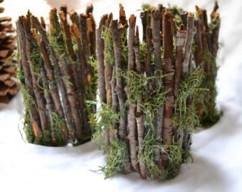 Bohemian Wedding curated by New York Institute of Art + Design on Etsy Twig Candle Holder, Enchanted Forest Prom, Enchanted Forest Party, Enchanted Forest Theme, Miniatures Diy, Deco Champetre, Forest Party, Enchanted Forest Wedding, Woodsy Wedding