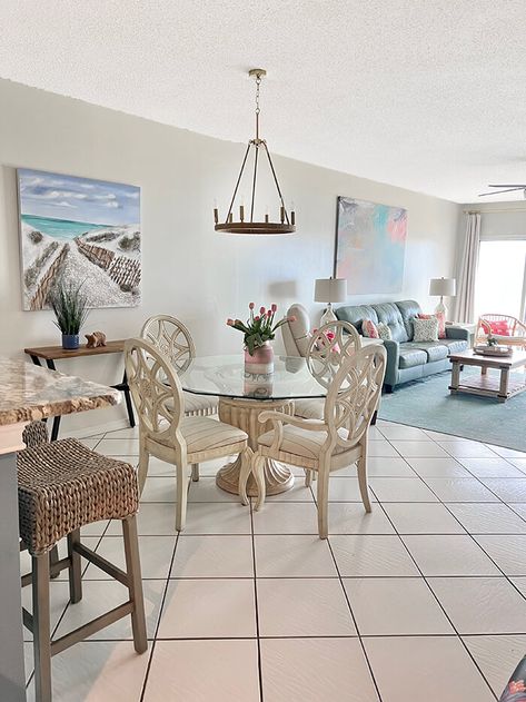 Our Beach Condo Makeover – Less Than Perfect Life of Bliss Beach Condos Interiors, Florida Condo Decorating Ideas, Florida Beach Condo, Small Beach Condo Decorating Ideas, Beach Condo Decorating Ideas, Beach Rental Decor, Beach Condo Remodel, Florida Condo Decor, Florida Beach House Decor