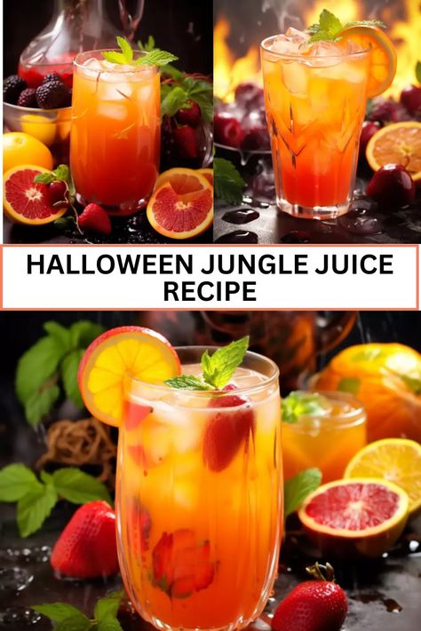 Looking for a spooky and delicious drink to serve at your Halloween party? Look no further than this jungle juice recipe! Halloween Party Jungle Juice, How To Make Jungle Juice, Halloween Jungle Juice Recipe Alcoholic, Cheap Jungle Juice Recipe, Fall Jungle Juice, Fall Jungle Juice Recipe, Halloween Jungle Juice Alcohol, Jungle Juice Recipe Alcoholic, Jungle Juice Halloween