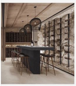 Home Wine Cellar Ideas, Wine Cellar Modern, Wine Cellar Ideas, Wine Cellar Wall, Contemporary Wine Cellar, Wine Room Design, Cellar Ideas, Wine Cellar Basement, Small Patio Design